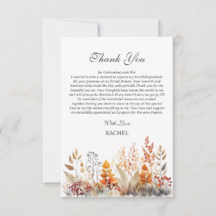 Carte De Remerciements Fête de Mariage Thème Automne