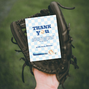 Carte De Remerciements Fête de naissance bébé baseball Little Slugger car