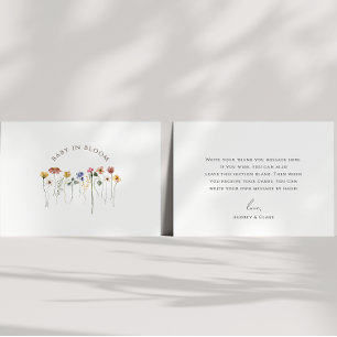 Carte De Remerciements Fête de Naissance Bébé Fleur Sauvage Colorée en Fl