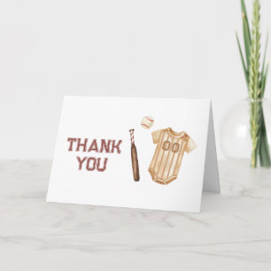 Carte De Remerciements Fête de naissance Bébé Frappeur de Baseball Bohème