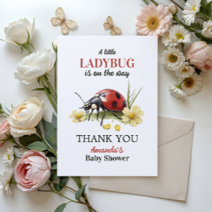 Carte De Remerciements Fête de naissance de la petite coccinelle Daisy Fl