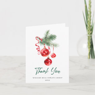 Carte De Remerciements Fête de Noël de l'ornement