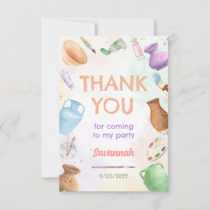 Carte De Remerciements Fête de peinture de poterie