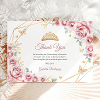 Fête de Quinceañera florale or rose