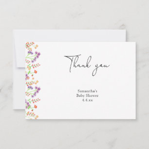 Carte De Remerciements Fête de remerciement bébé fleur sauvage