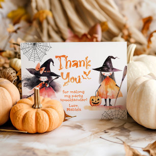 Carte De Remerciements Fête de sorcière mignonne Halloween anniversaire m