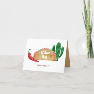 Carte De Remerciements Fête de tacos personnalisée pour bébé ou douche de