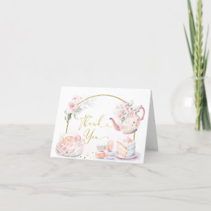 Carte De Remerciements Fête de thé de mariage floral rose