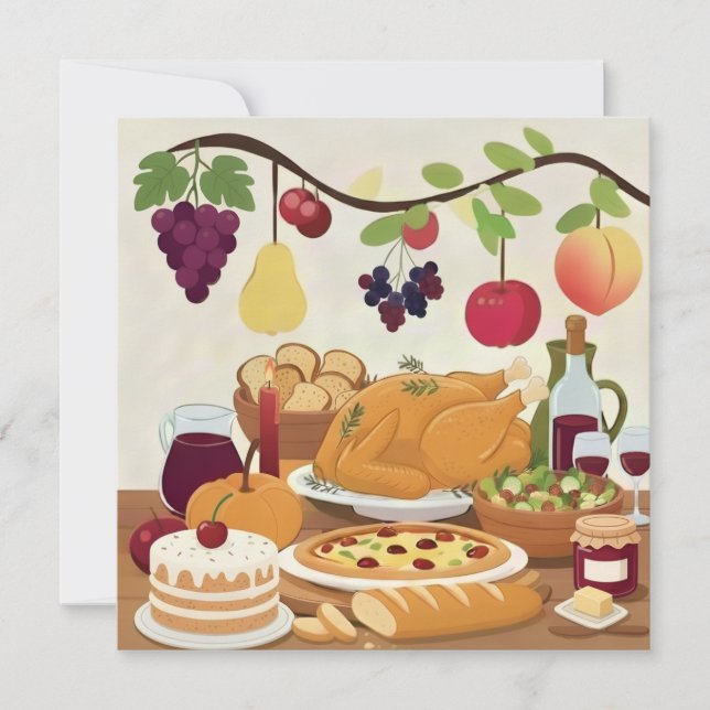 Carte De Remerciements Fête de vacances abondante : Fête d'automne (Devant)