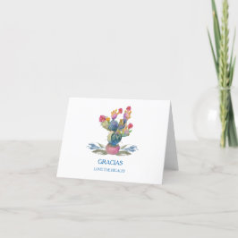 Carte De Remerciements Fête d'eau-forte Cactus Mariage de la mariée