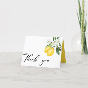 Carte De Remerciements Fête des mariées aux citrons aquarelle