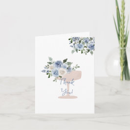 Carte de remerciements Fête des mariées bleue
