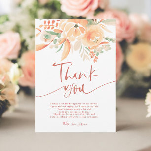 Carte De Remerciements Fête des mariées Boho en terre cuite peinte à la m