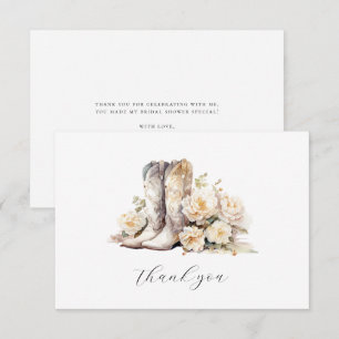 Carte De Remerciements Fête des mariées Bottes d'aquarelle florale rustiq