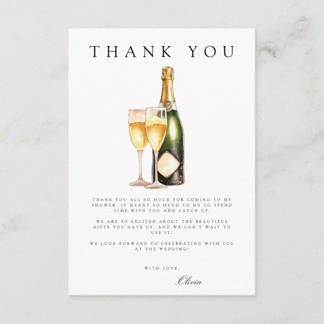 Carte de remerciements Fête des mariées Brunch & B (Devant)