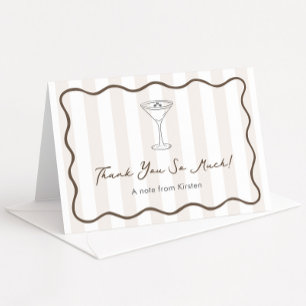 Carte De Remerciements Fête des mariées café expresso Martini à la main