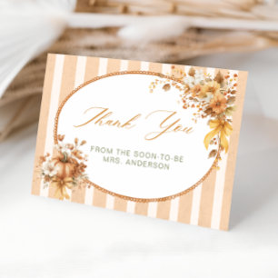 Carte de remerciements Fête des mariées Citrouille