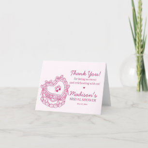 Carte De Remerciements Fête des mariées de gâteau Coquette Coquette Coeur