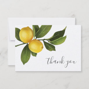 Carte De Remerciements Fête des mariées de jardin Citrus Lemon moderne Me