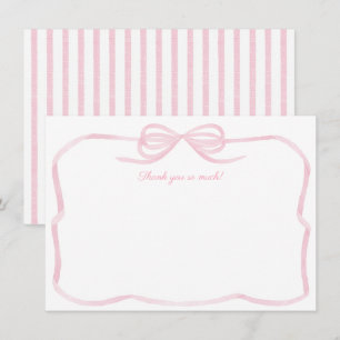 Carte De Remerciements Fête des mariées de la corbeille rose