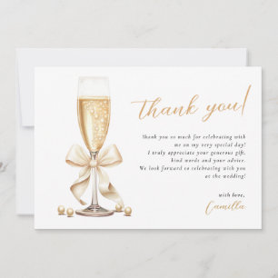 Carte De Remerciements Fête des mariées d'or Pearl & Prosecco