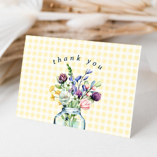 Carte De Remerciements Fête des mariées du Fleur sauvage rustique Mason J