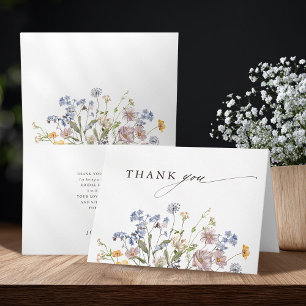 Carte De Remerciements Fête des mariées du jardin du Fleur sauvage de pri
