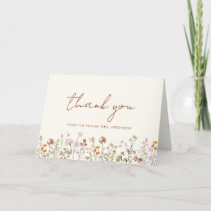 Carte De Remerciements Fête des mariées Fleur sauvage en terre cuite