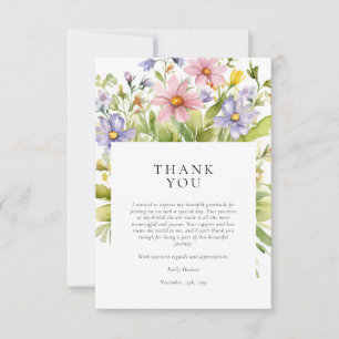 Carte De Remerciements Fête des mariées Floral Tea Party
