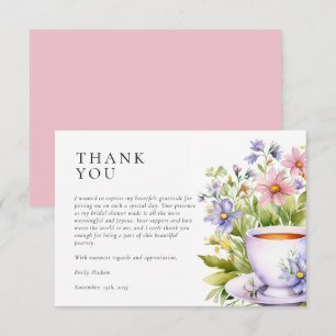 Carte De Remerciements Fête des mariées Floral Tea Party