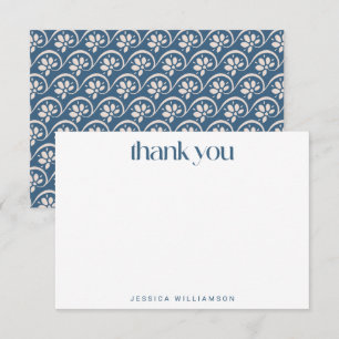 Carte De Remerciements Fête des mariées florale bleu scandinave moderne