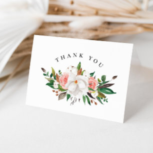 Carte De Remerciements Fête des mariées florale de Magnolia