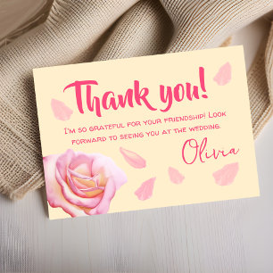 Carte De Remerciements Fête des mariées Mariage des pétales et du ministè
