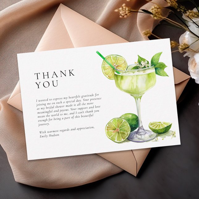 Carte De Remerciements Fête des mariées mexicaine Fiesta Margarita (Créateur téléchargé)