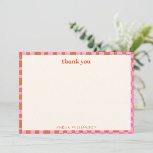 Carte De Remerciements Fête des mariées personnalisée Abstraite Checker r