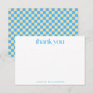 Carte De Remerciements Fête des mariées personnalisée bleu clair Retro Ch
