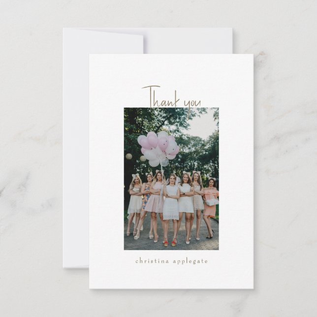 Carte De Remerciements Fête des mariées photo de groupe vide (Devant)
