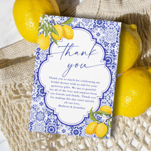 Carte De Remerciements Fête des mariées principale italienne au citron