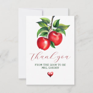 Carte De Remerciements Fête des mariées Red Apple
