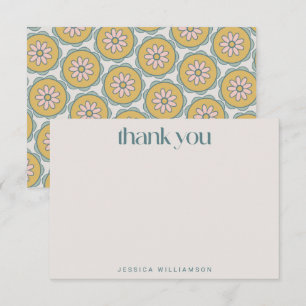 Carte De Remerciements Fête des mariées Retro Boho Mandala Floral Pastel