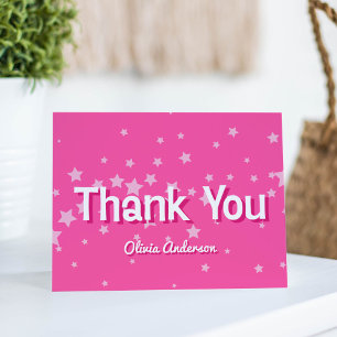 Carte De Remerciements Fête des mariées Retro Pretty Rose Malibu Stars