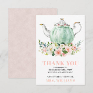 Carte de remerciements Fête des mariées Tea Party