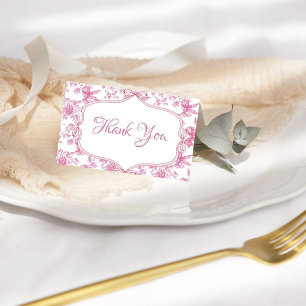 Carte De Remerciements Fête des mariées Tea Party Fleur sauvage rose