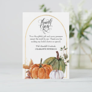 Carte De Remerciements Fête des mariées Thanksgiving Citrouille Harvest