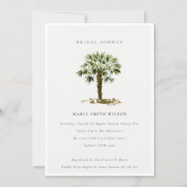 Carte De Remerciements Fête des mariées Tropical Beach Palm Trees Invitat