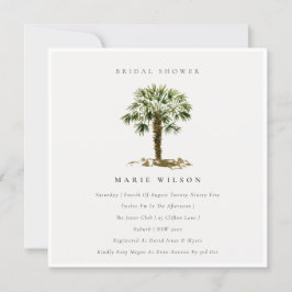 Carte De Remerciements Fête des mariées Tropical Beach Palm Trees Invitat