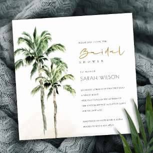 Carte De Remerciements Fête des mariées Tropical Beach Palm Trees Invitat