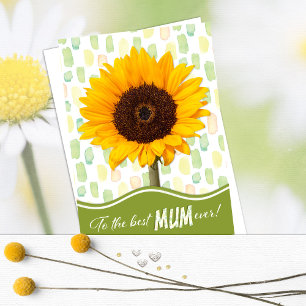 Carte De Remerciements Fête des mères de la meilleure maman tournesol