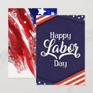 Carte De Remerciements fête du travail joyeuse avec drapeau américain