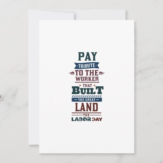Carte De Remerciements Fête du travail rendre hommage au travailleur (Devant)